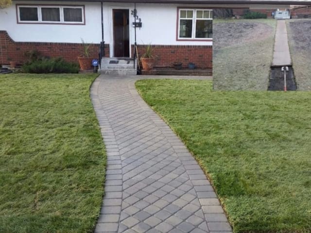New Look Landscapes Calgary Project Before and After: Front Walkway